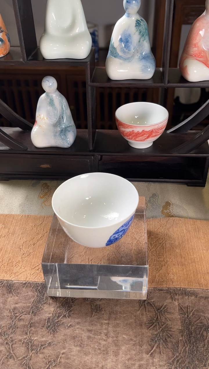 用****1景德镇文祥窑高温釉下彩单杯