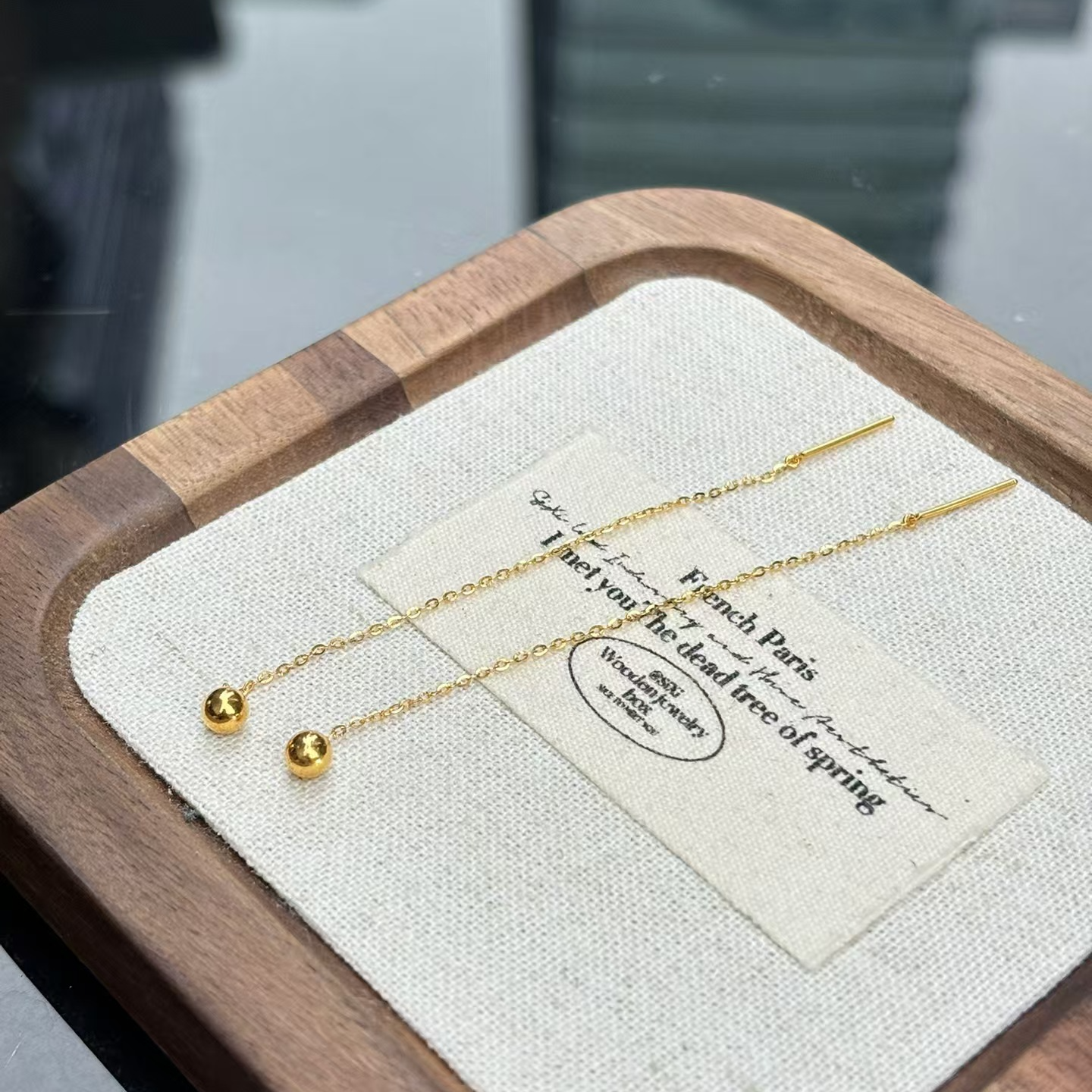 【亿诺黄金】5G精工足金999百搭豆耳线