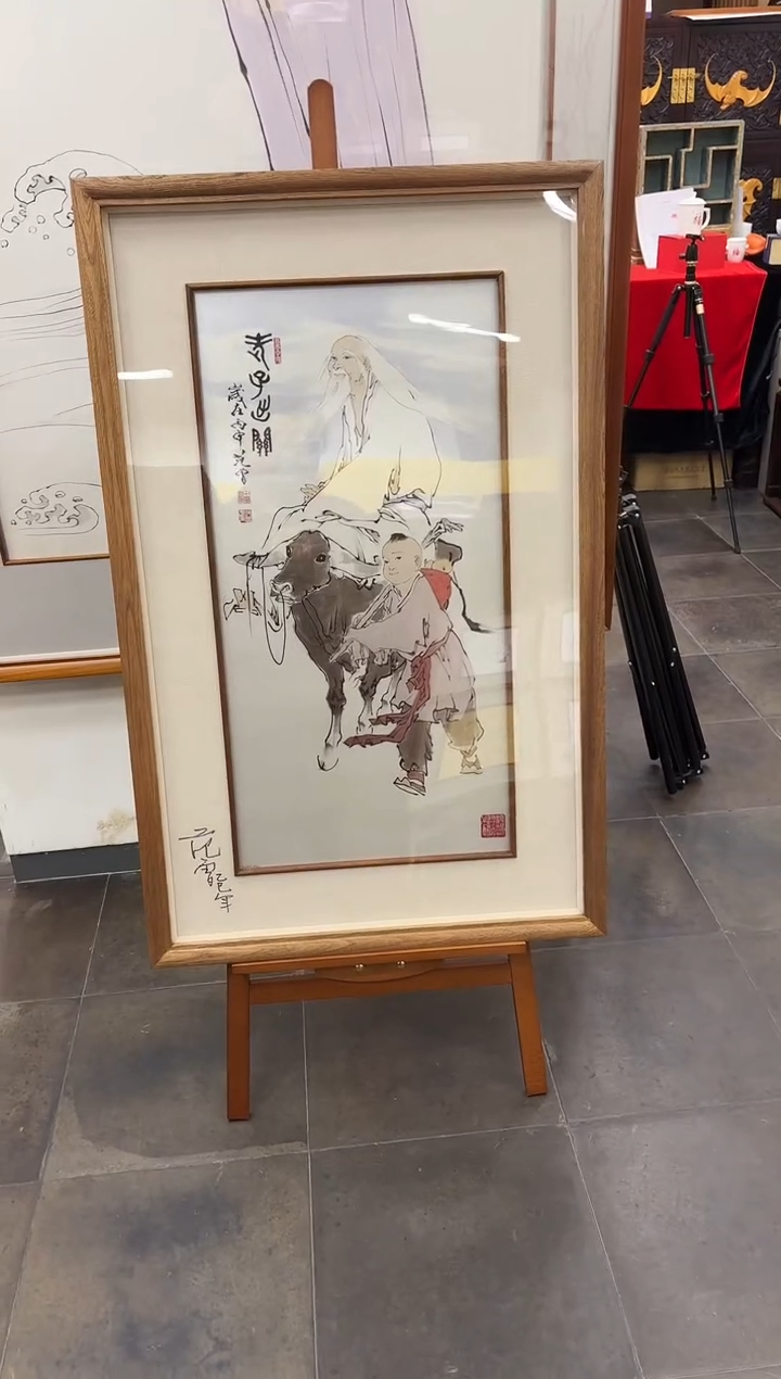 版画老子出关 纯银版画 亲签版