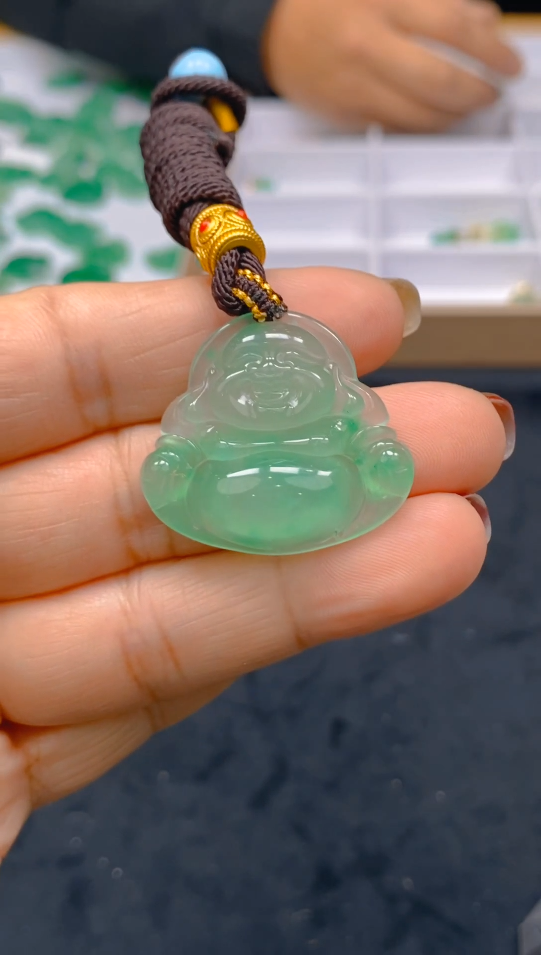 【闪购商品】石英质玉颈饰未镶嵌天然冰美人非洲翠024