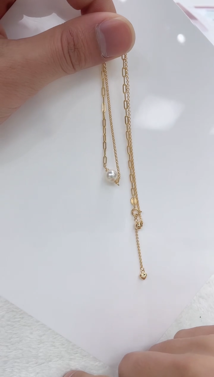 【闪购商品】海水珍珠颈饰银S925镶嵌海水珍珠项链