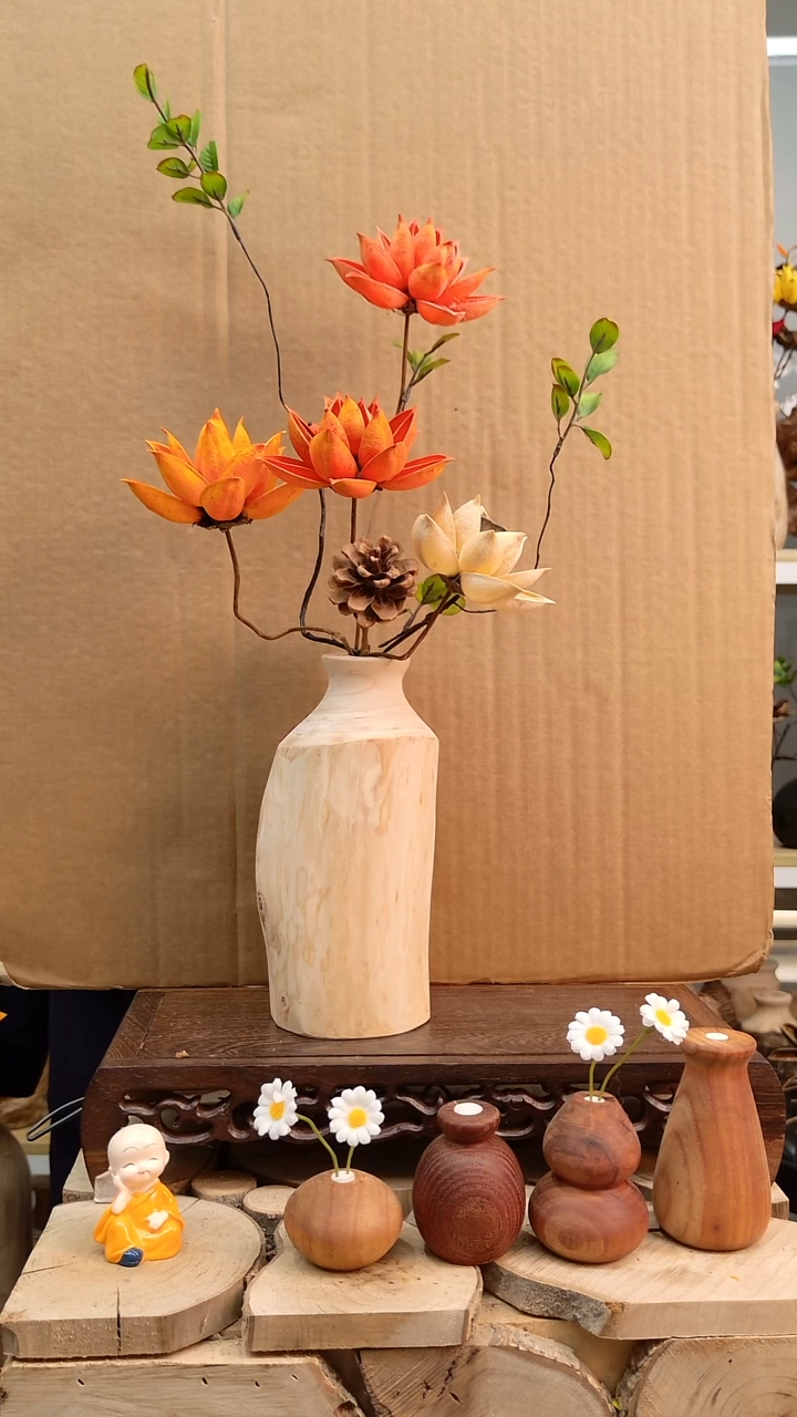 木实木花瓶含一套