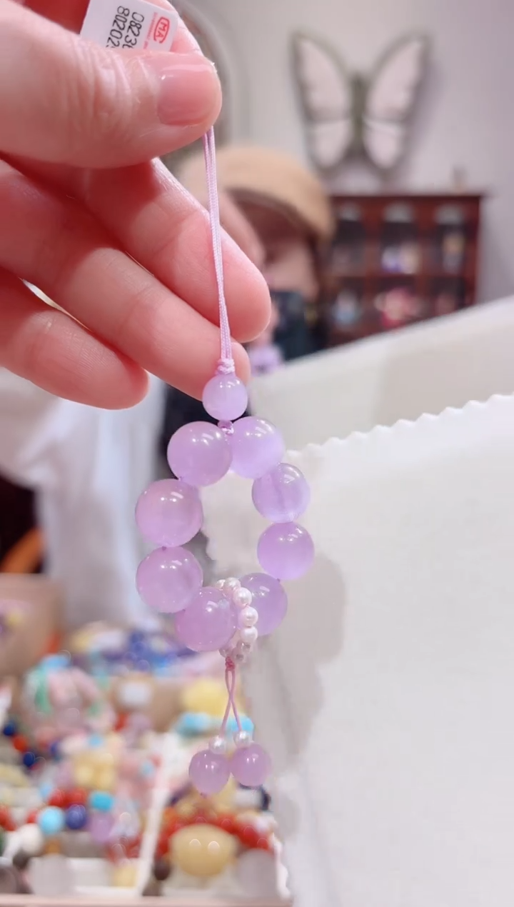 【闪购商品】锂辉石手机挂未镶嵌全净体浓紫