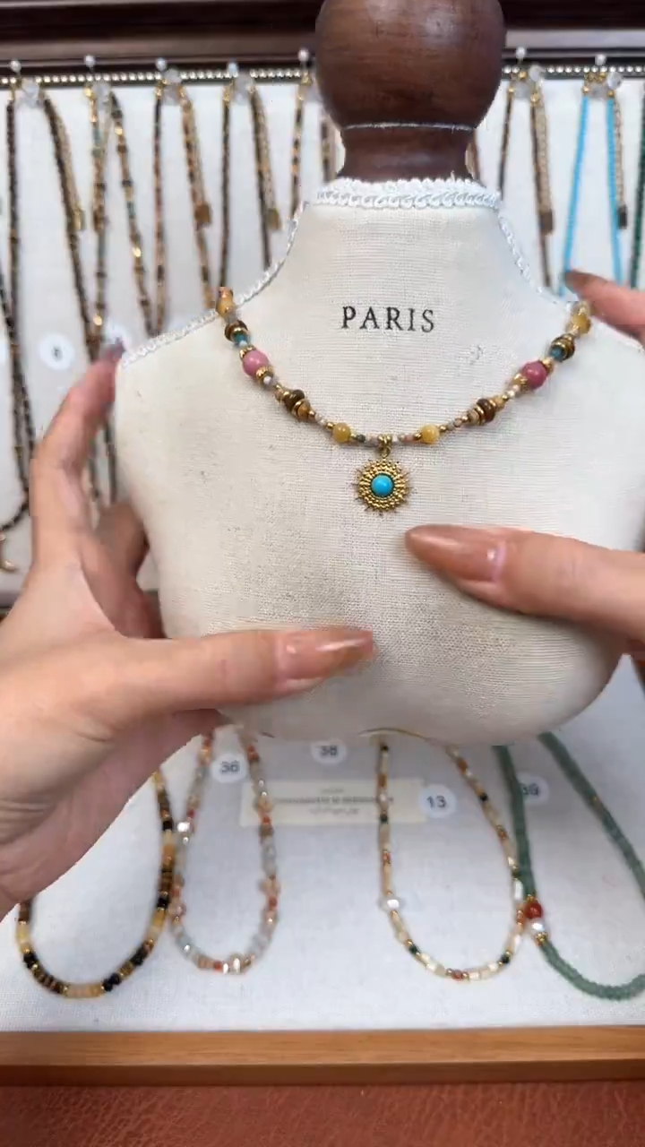 项链钛钢石英质玉阿拉善