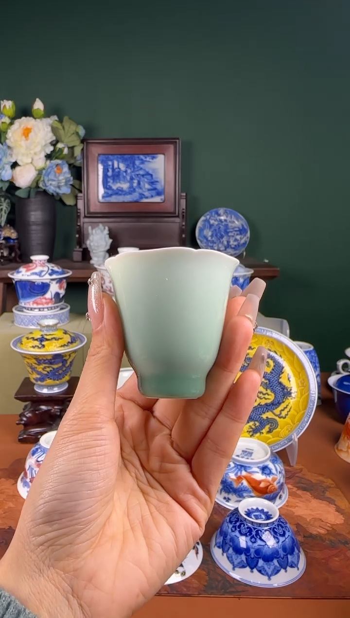 【闪购商品】杯景雨工坊  梅子青  葵口闻香杯 