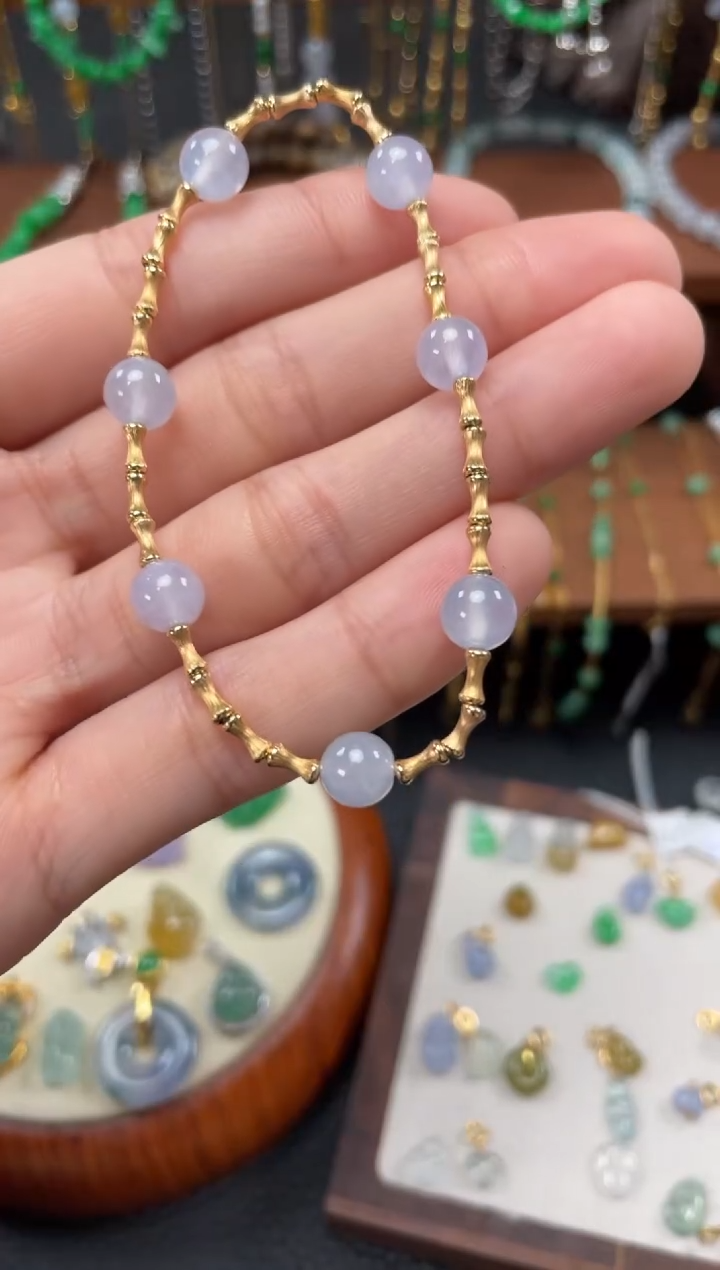 【闪购商品】翡翠套链18K金镶嵌一个  JK619