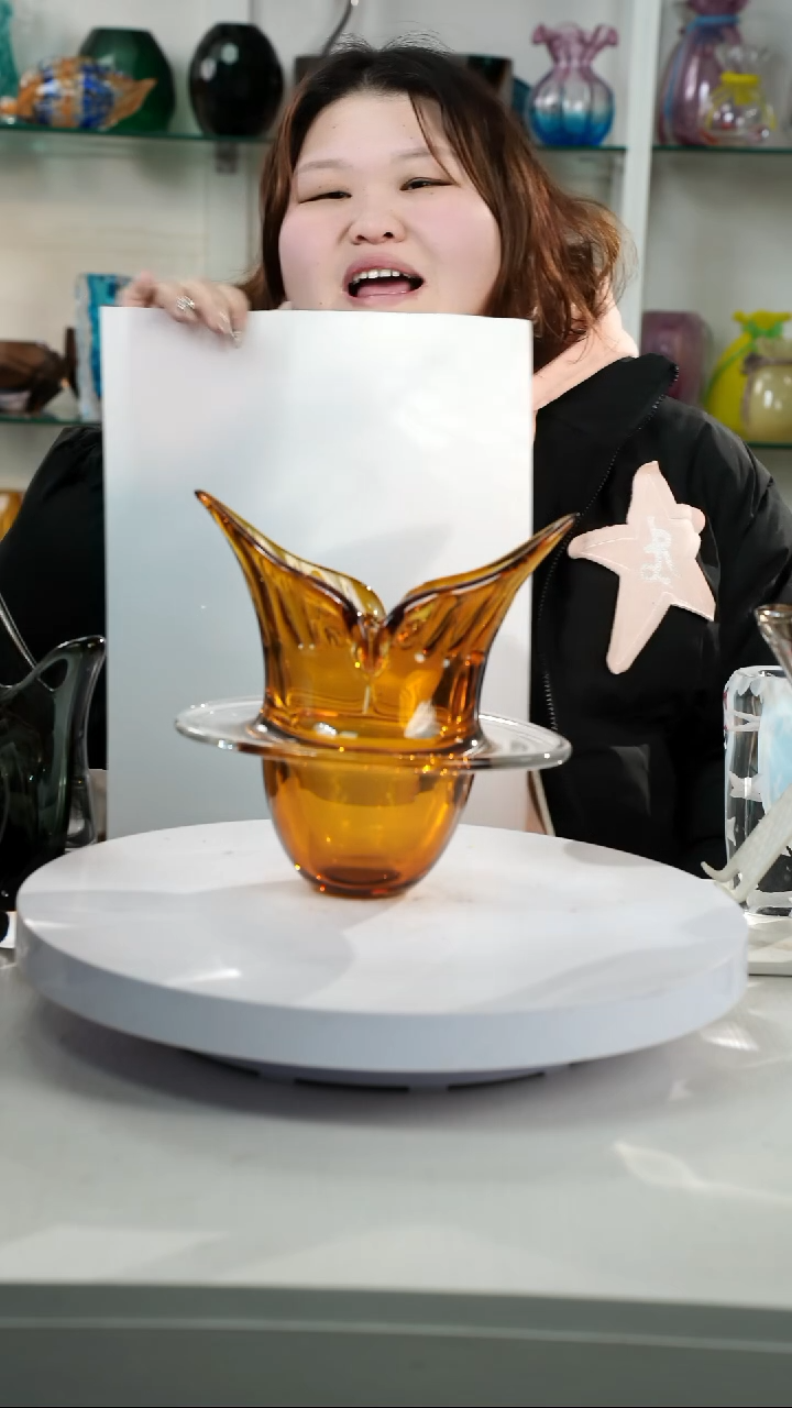 【闪购商品】琉璃【弘扬】高轻奢琉璃花器微瑕福利高23