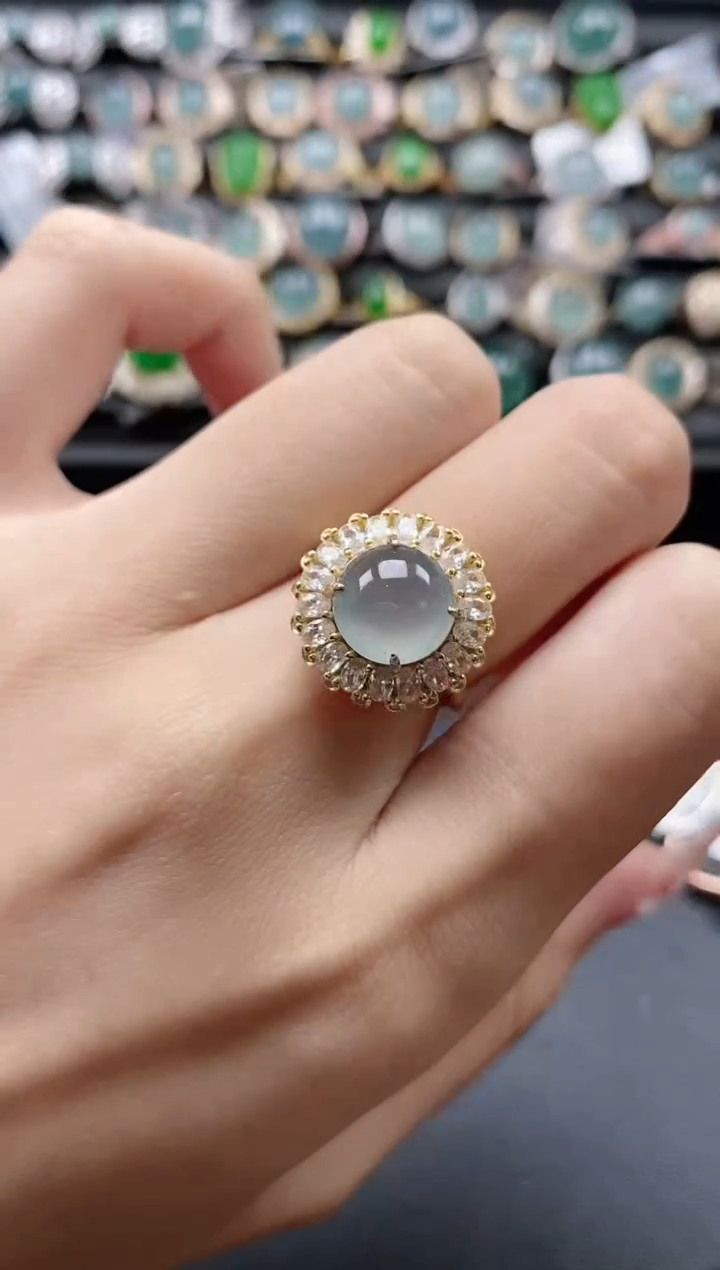 【闪购商品】翡翠戒指银S925镶嵌51511