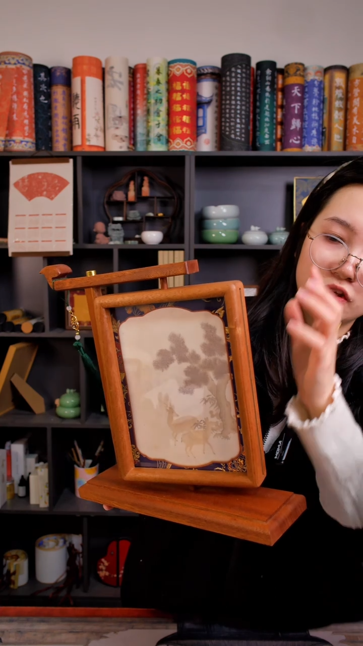 古典实木楠木相框 带流苏