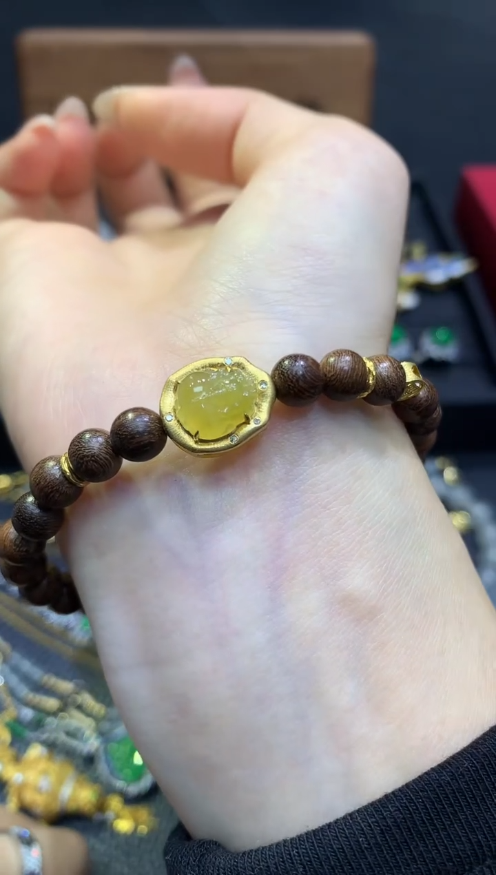 18K金镶嵌手链翡翠14团购