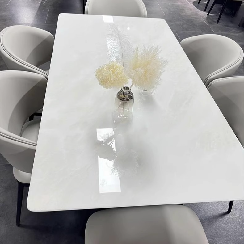 餐桌推荐餐厅桌天然大理石长方形餐桌极简意式餐厅桌轻奢餐厅餐桌