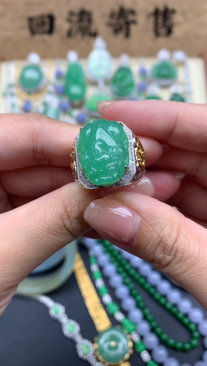 【闪购商品】翡翠戒指18K金镶嵌528-中国好珍宝