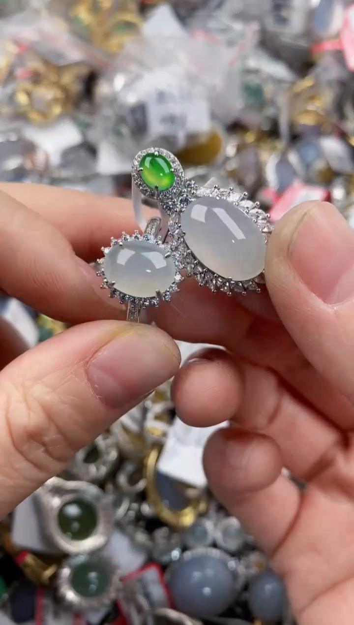 银S925镶嵌戒指翡翠222                      9