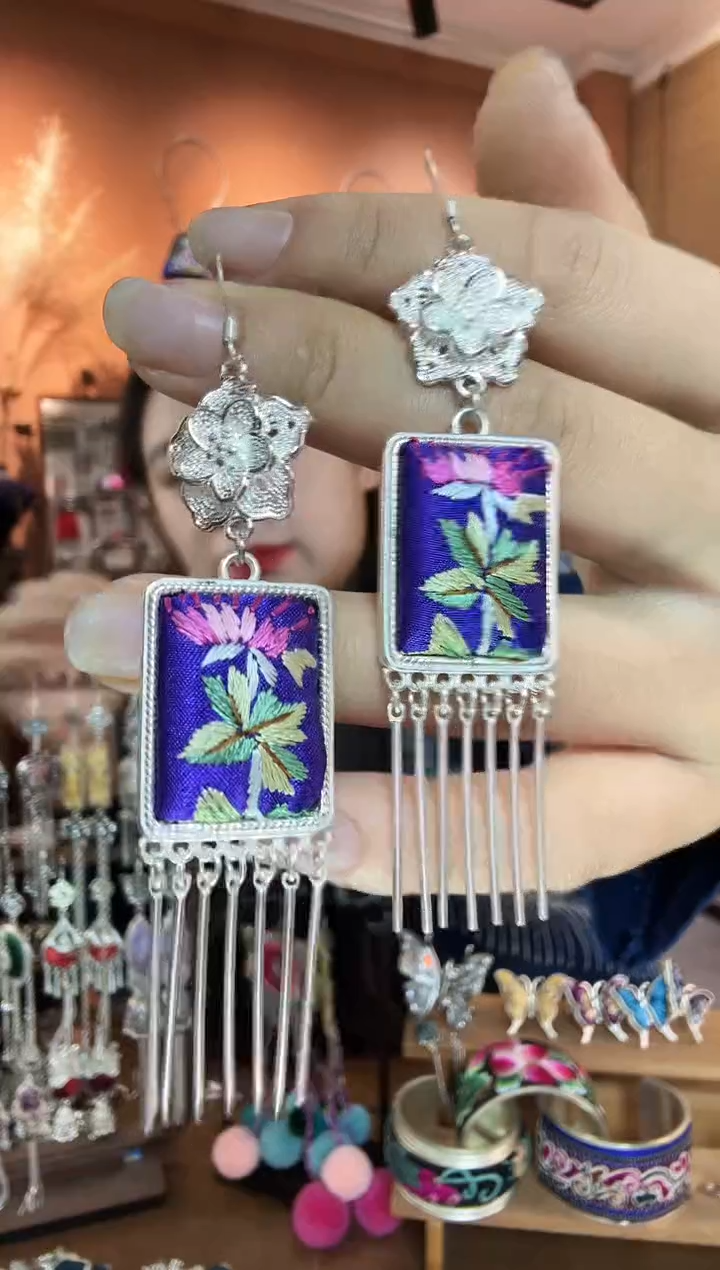 刺绣纯手工民族风耳环