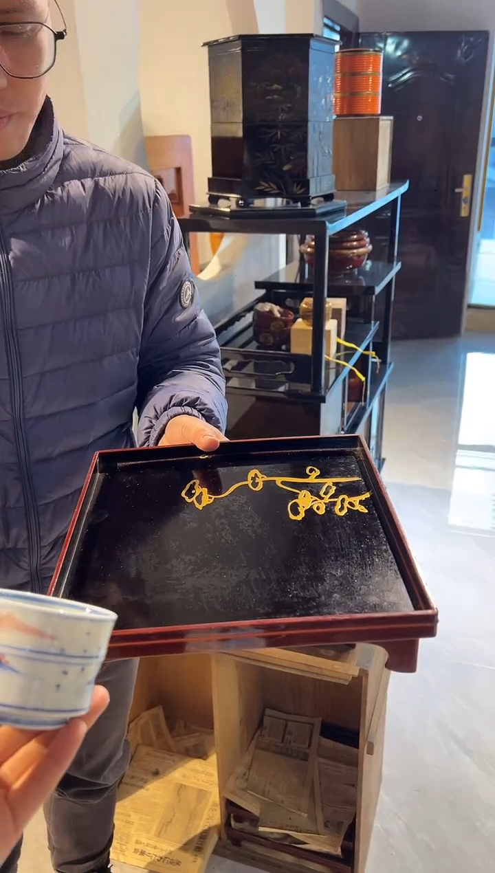 金莳绘 茶台 大漆漆器大漆漆器