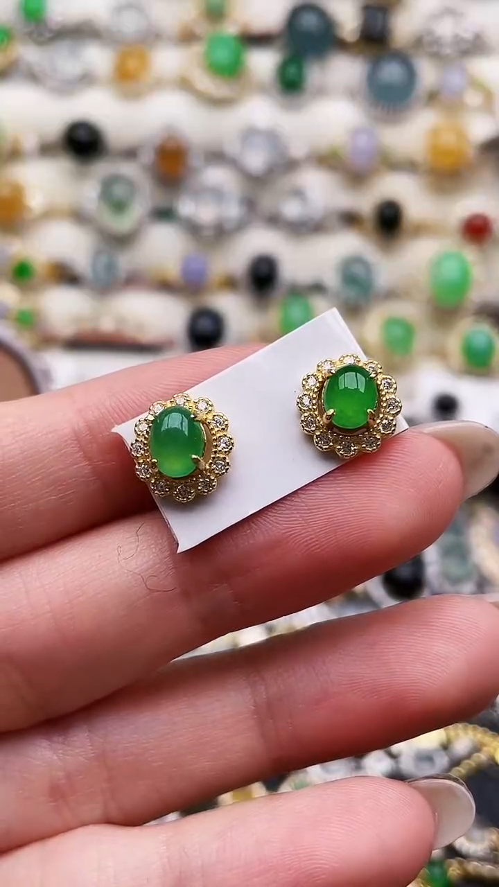 银S925镶嵌戒指翡翠140