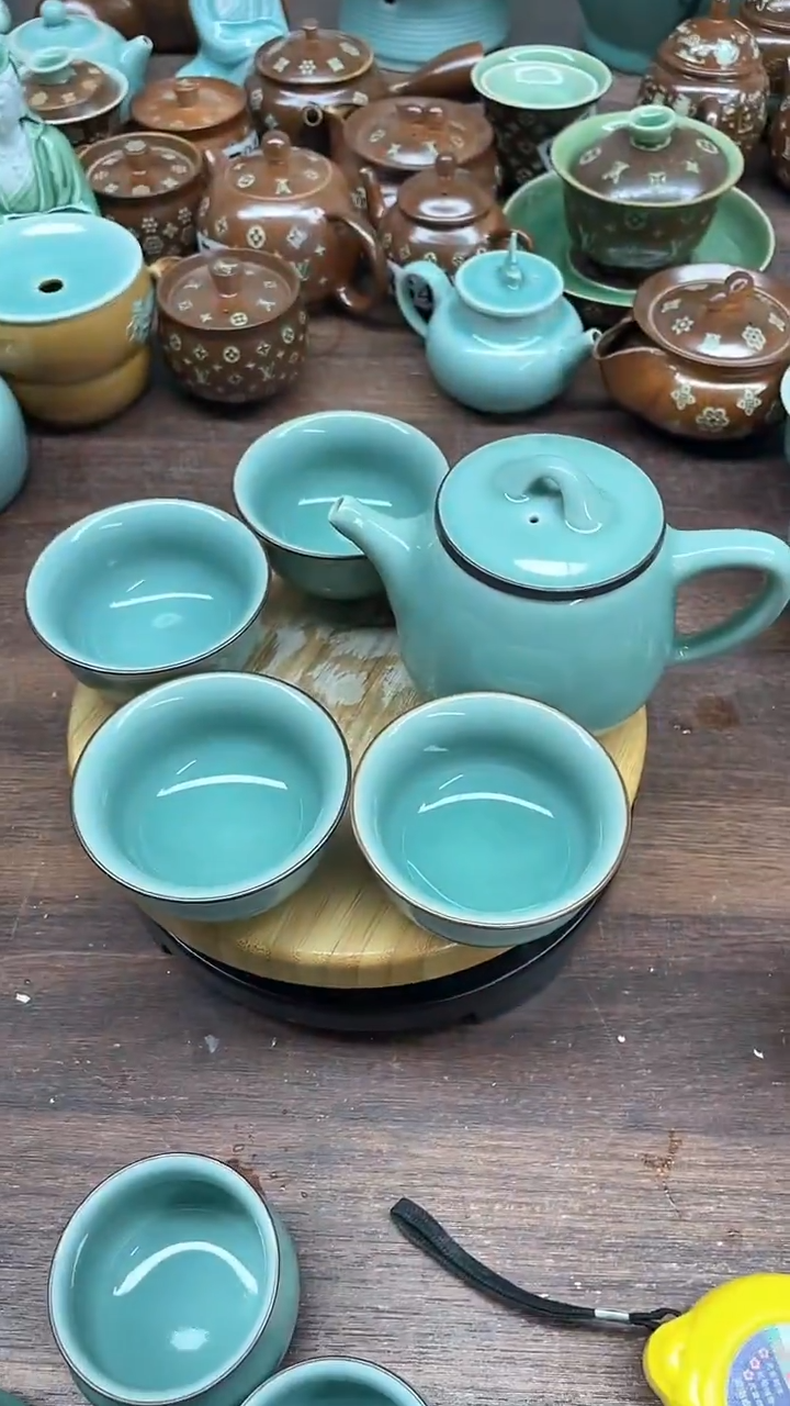 特价青瓷 一壶4杯微瑕