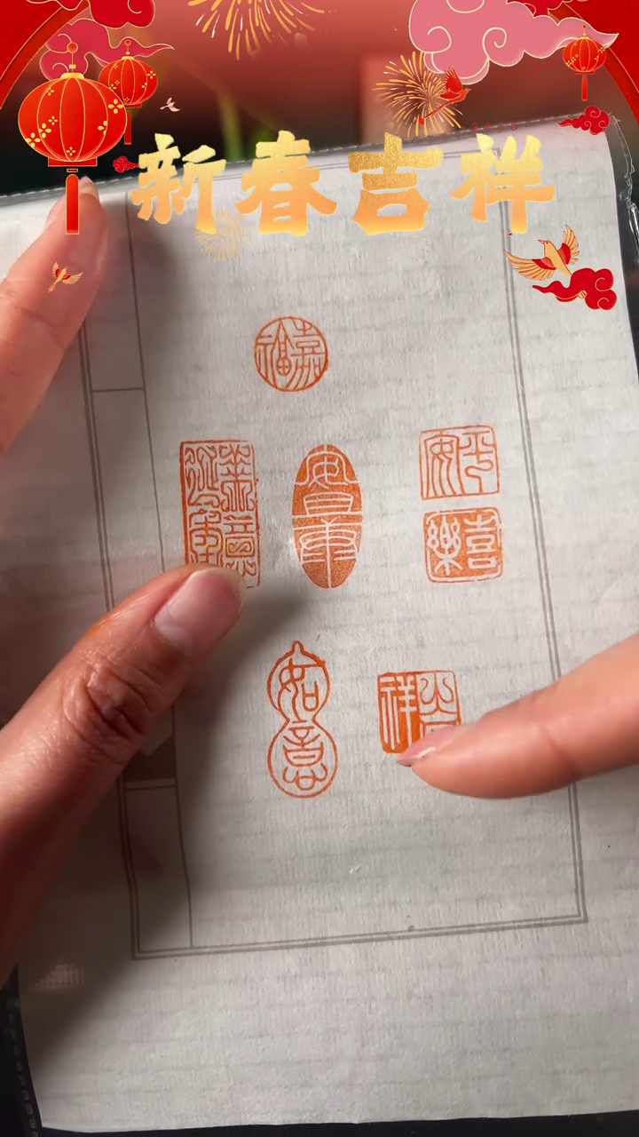 【闪购商品】拓片用纸印石印文：六面印