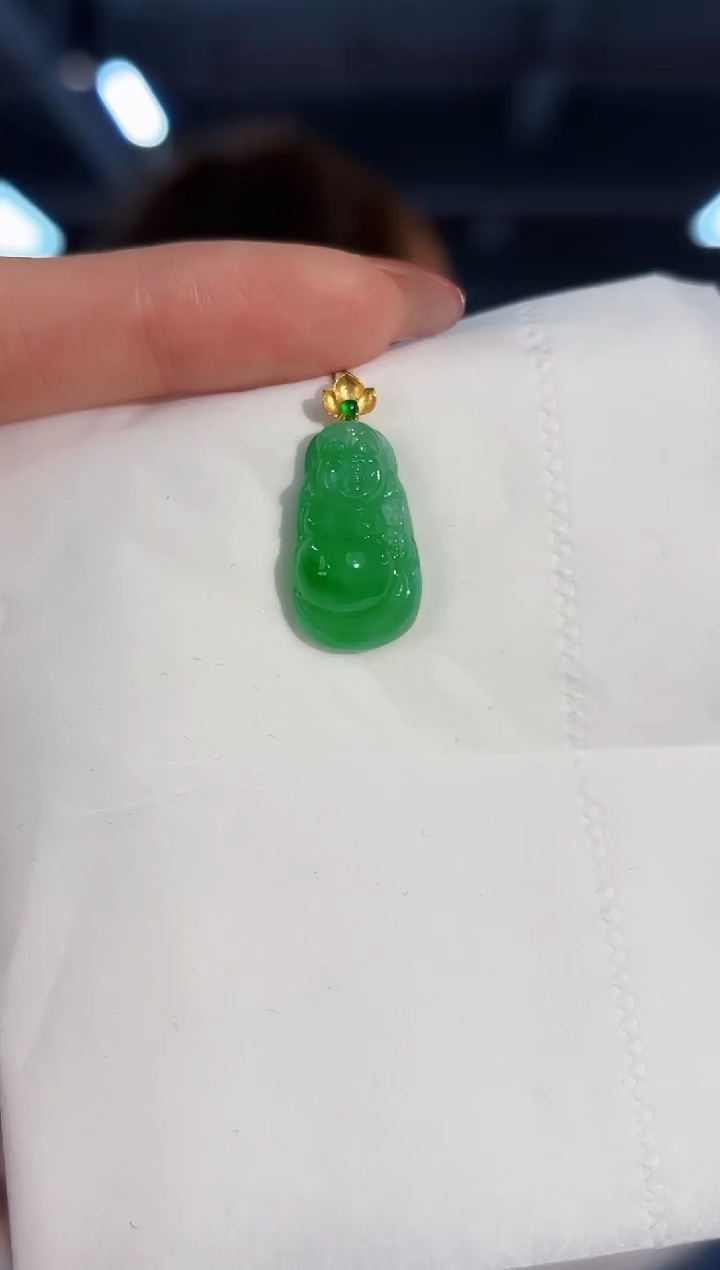 【闪购商品】翡翠颈饰18K金镶嵌缅料A货/支持复检/一件