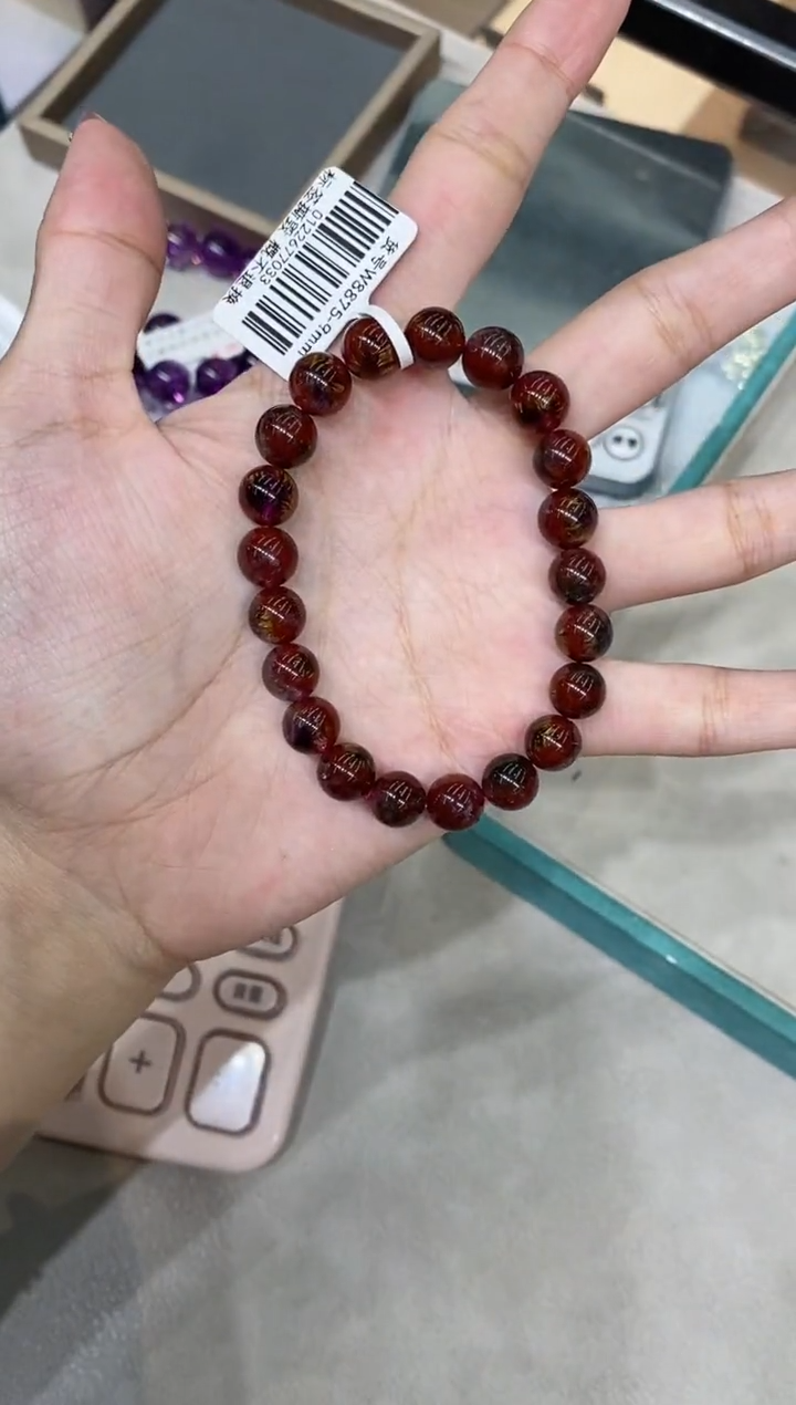 【闪购商品】水晶手串未镶嵌w8875 毕业极光 9mm+