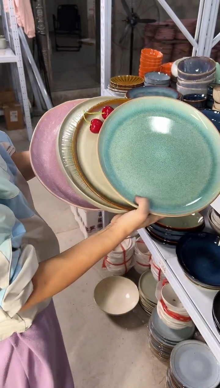 陶瓷外贸尾货瑕疵满20包邮X4大盘