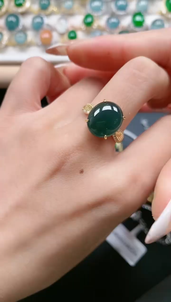 【闪购商品】翡翠戒指银S925镶嵌1111111
