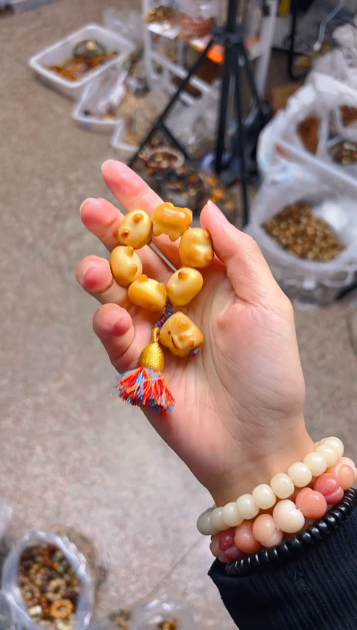 吊坠菩提根/象牙果柯基屁屁手捻 小仓鼠