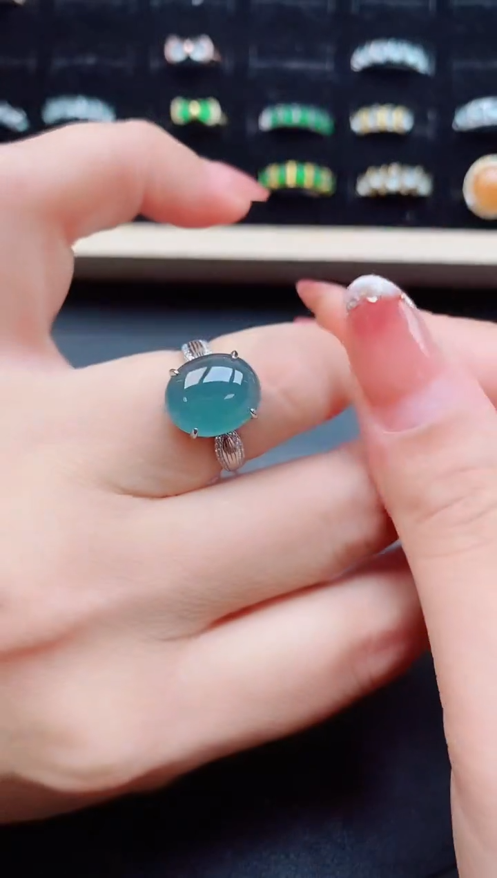 【闪购商品】翡翠戒指银S925镶嵌12121