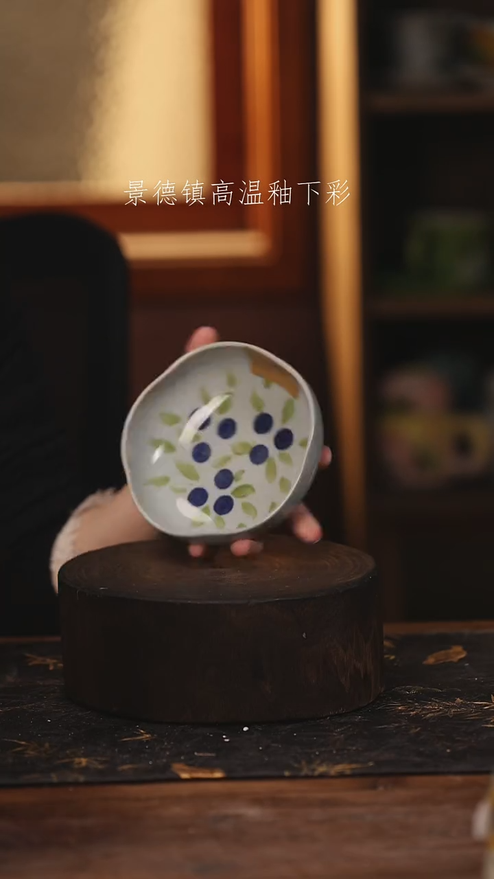 陶瓷景德镇高温釉下手绘陶瓷@L190@