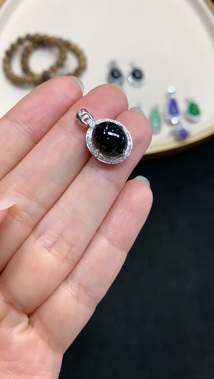 【闪购商品】翡翠吊坠(不含链)18K金镶嵌W259|2800