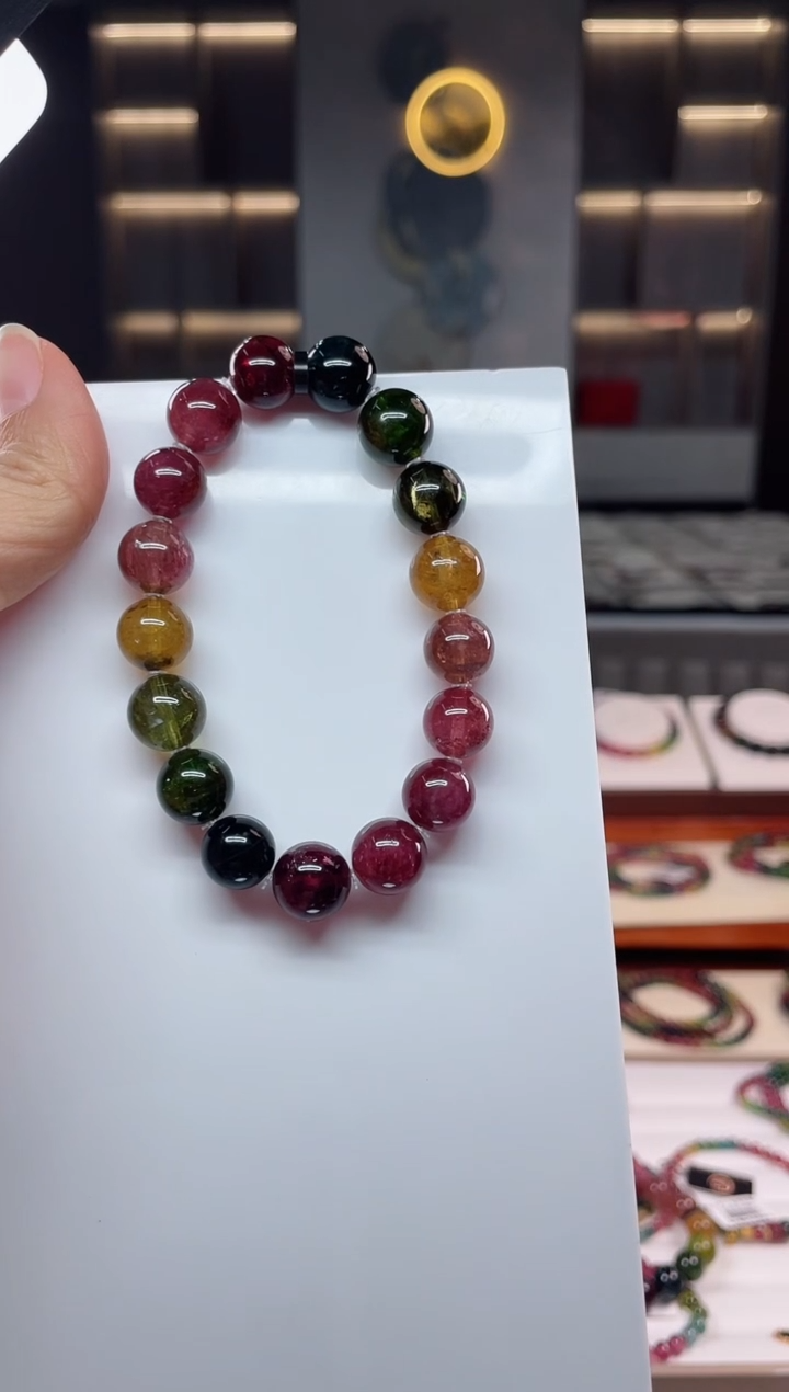 未镶嵌老矿碧玺单圈手串11mm+碧玺（多样性发一条）Q