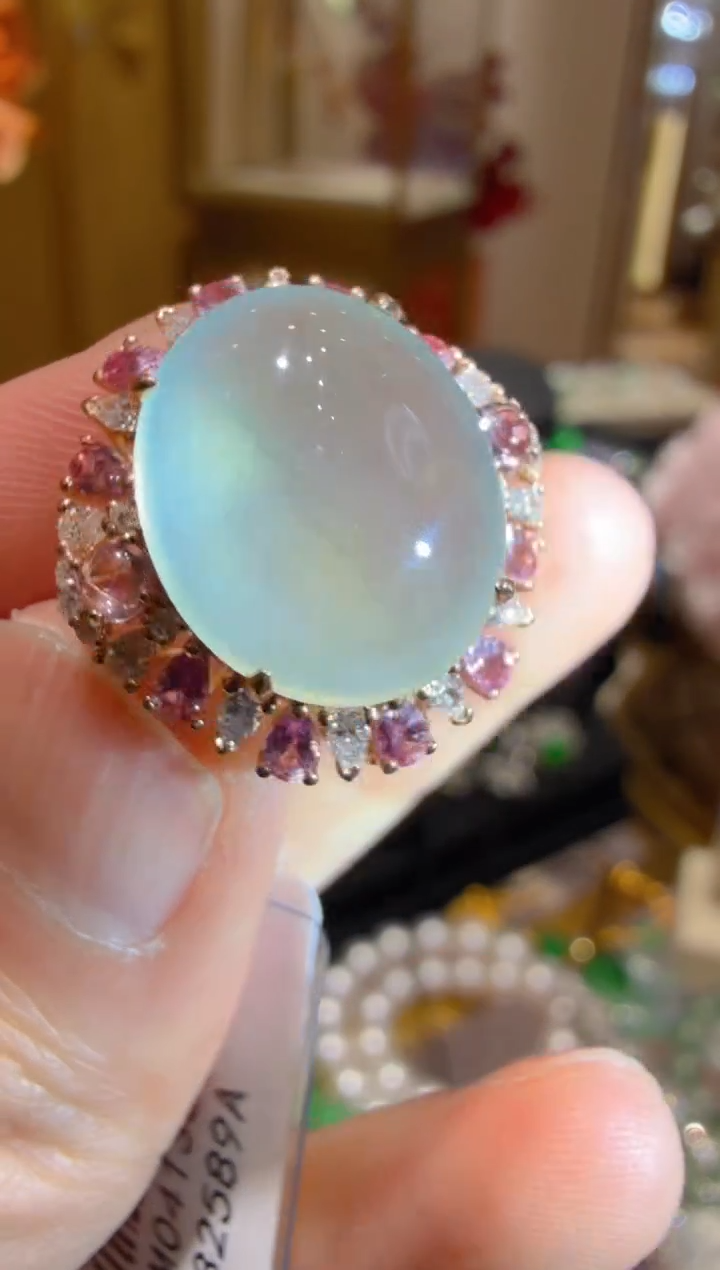 18K金镶嵌戒指翡翠多样性团购发一件