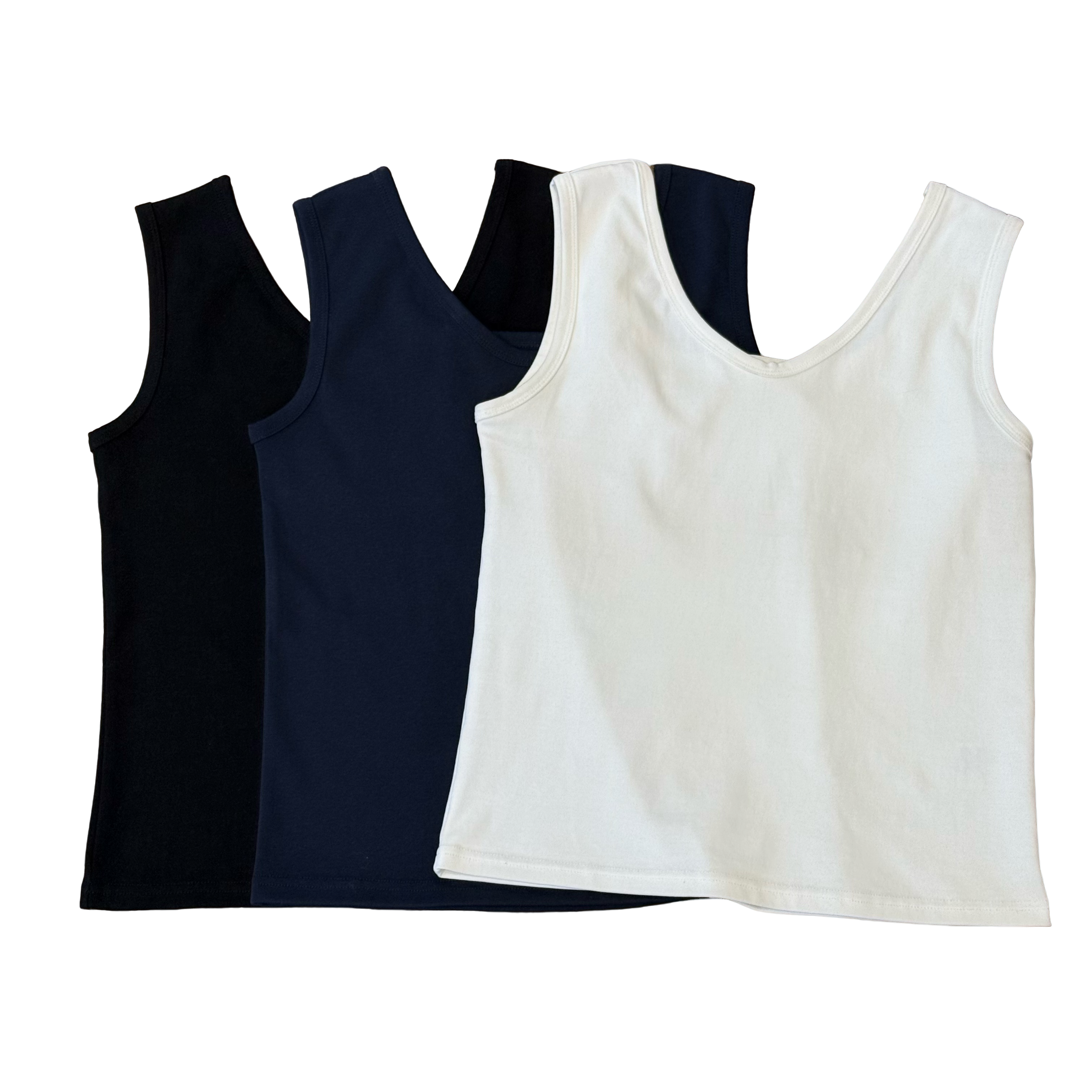 娜姐家-法式皮马棉，方领V领两面穿，背心吊带百搭女士修身显瘦外穿