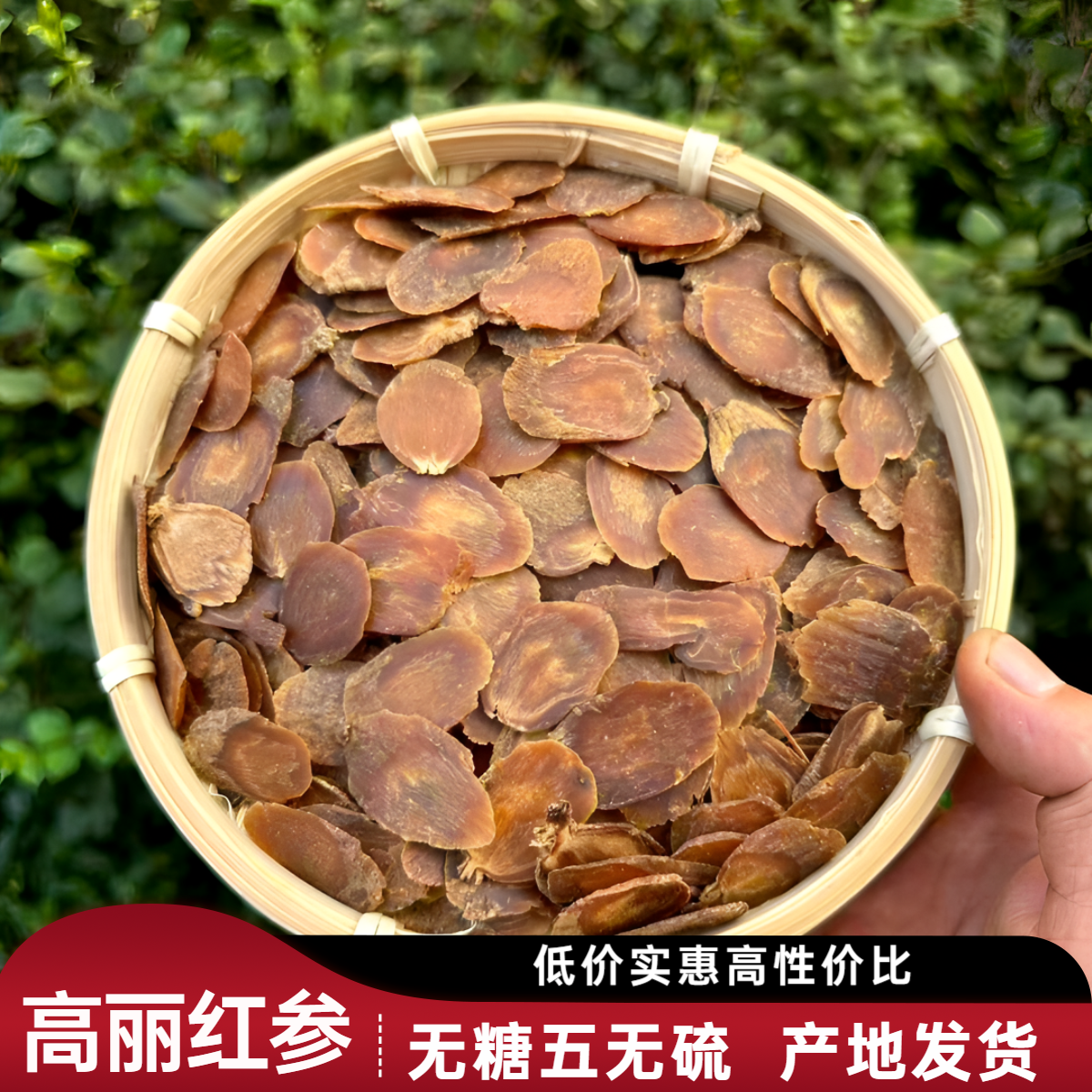 【高丽中片】长白山高丽红参片二刀片足干无糖无硫磺大参切片