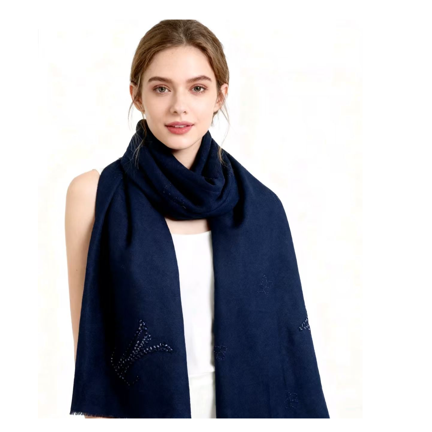 未使用 LouisVuitton/路易威登 双双臻选/as00720/lv围巾/190*60