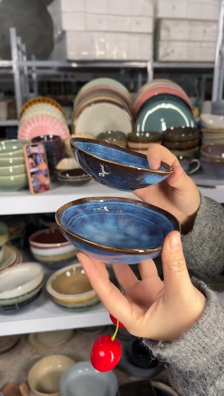 陶瓷外贸尾货瑕疵满20包邮X2蘸料碟