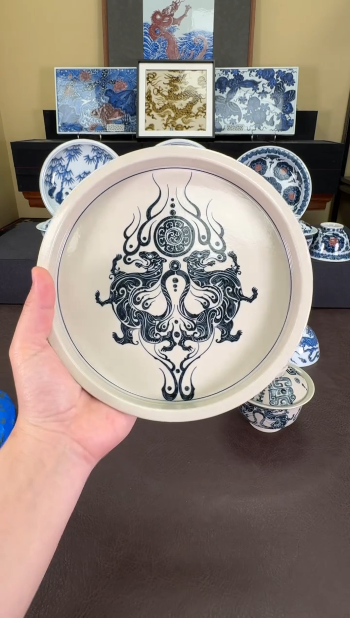 【闪购商品】二号釉虎符纹壶承