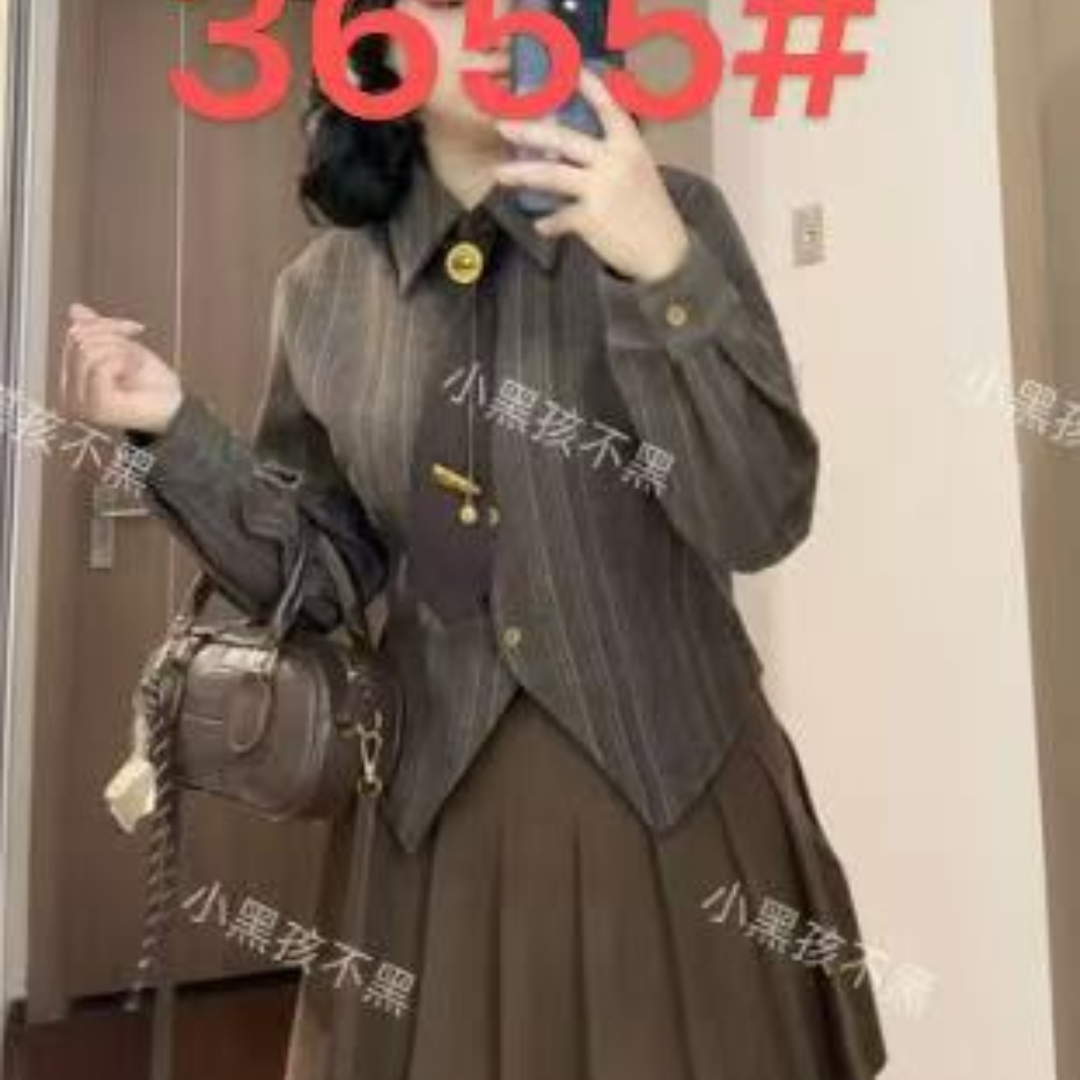 休闲风长袖时尚套装时尚衬衫秋季街头风短裙少女风