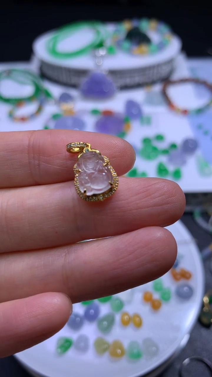 18K金镶嵌定制翡翠 小财爷