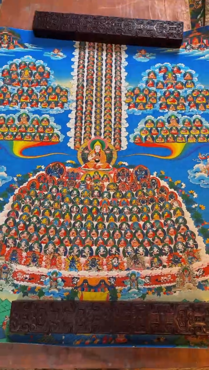 装裱画精品手绘唐卡链接--A165宗喀巴大师