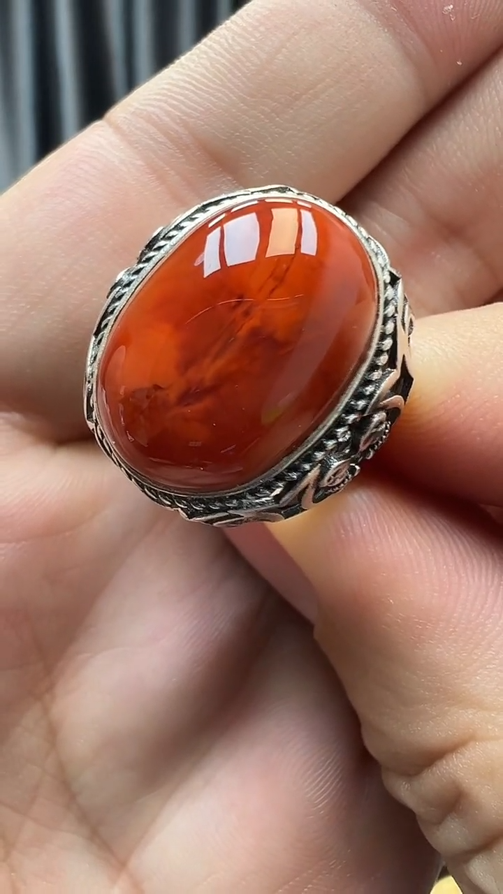 银S925镶嵌南红玛瑙戒指16