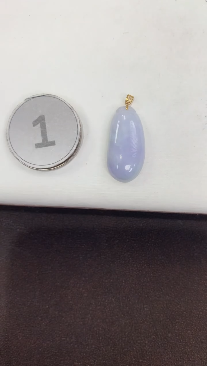 颈饰18K金镶嵌翡翠天然缅甸a货翡翠