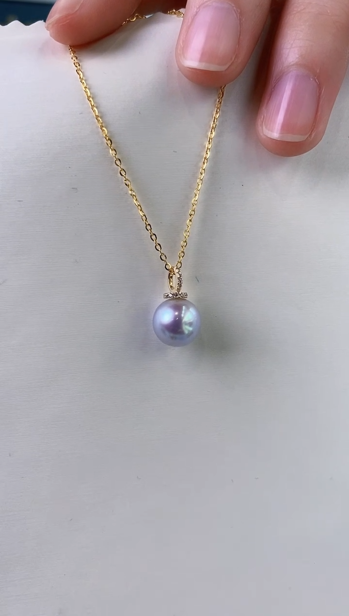 【闪购商品】海水珍珠吊坠(赠链)18K金镶嵌9-9.5真多麻吊坠