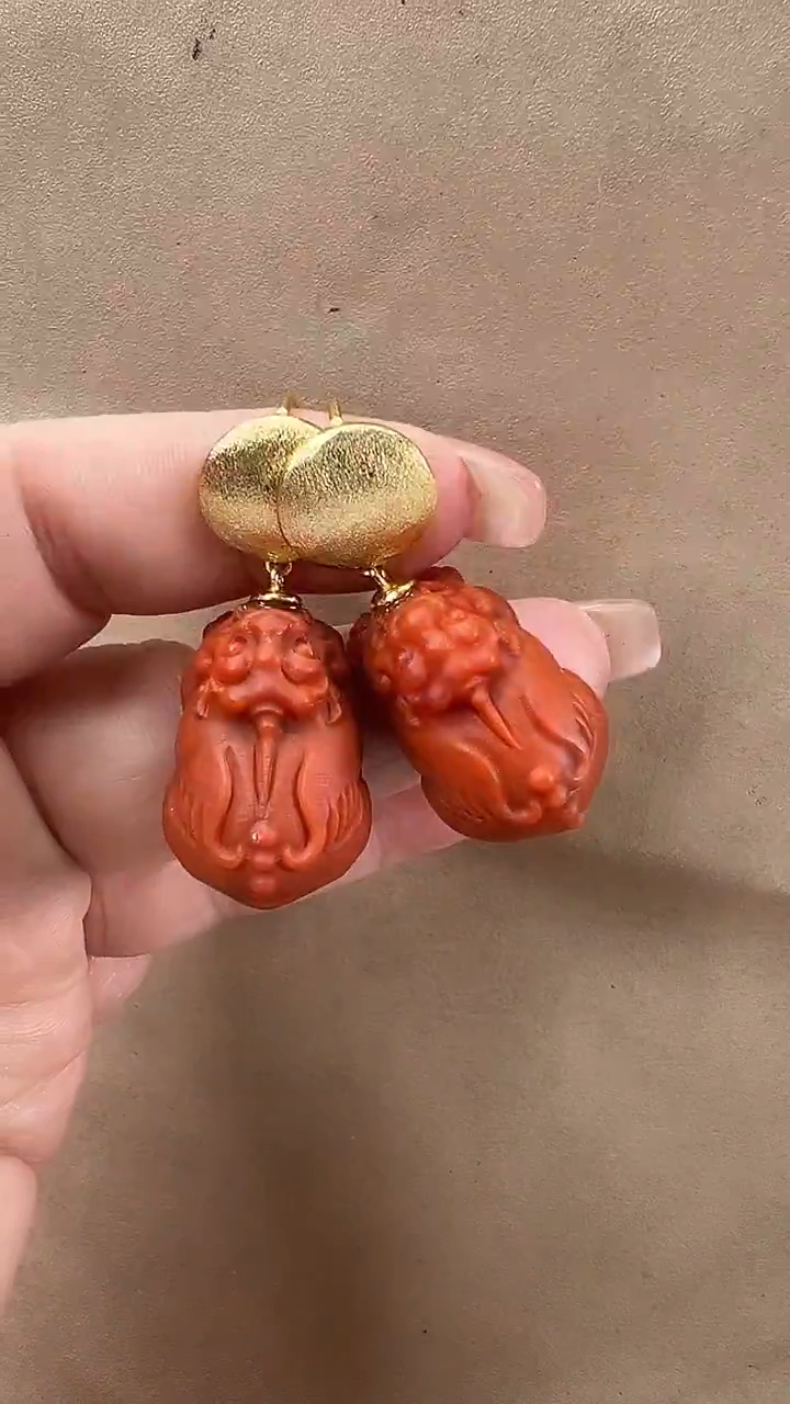 颈饰未镶嵌南红玛瑙耳环