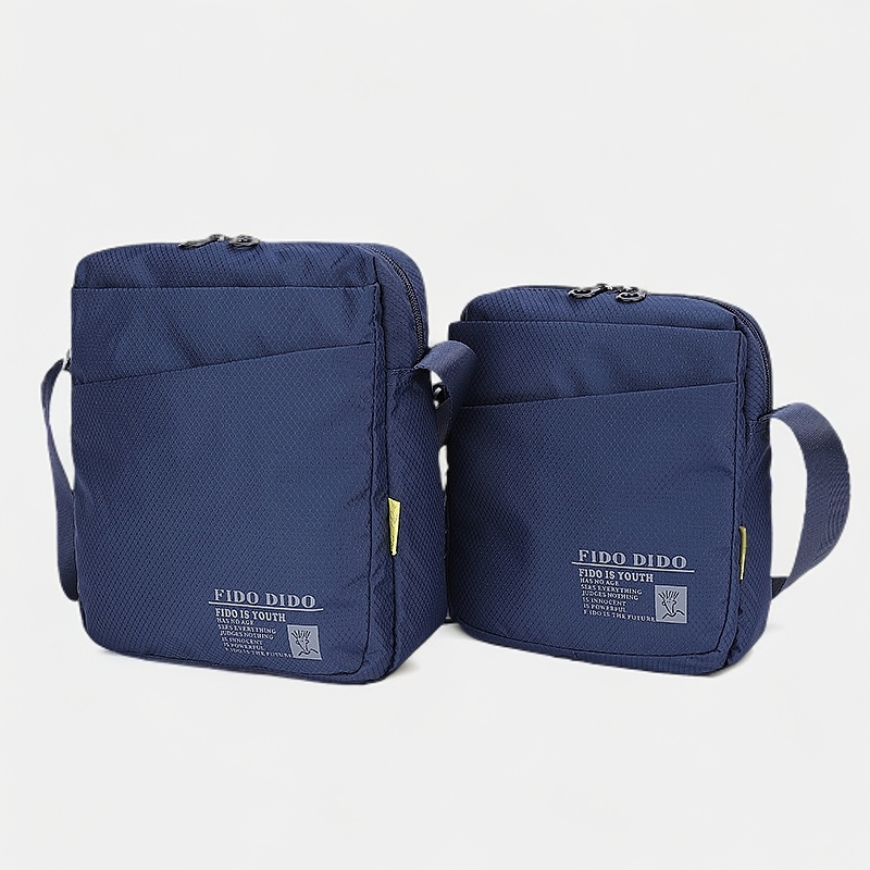菲都狄都单肩包防水尼龙牛津布休闲斜挎包竖款男士小包运动包布包