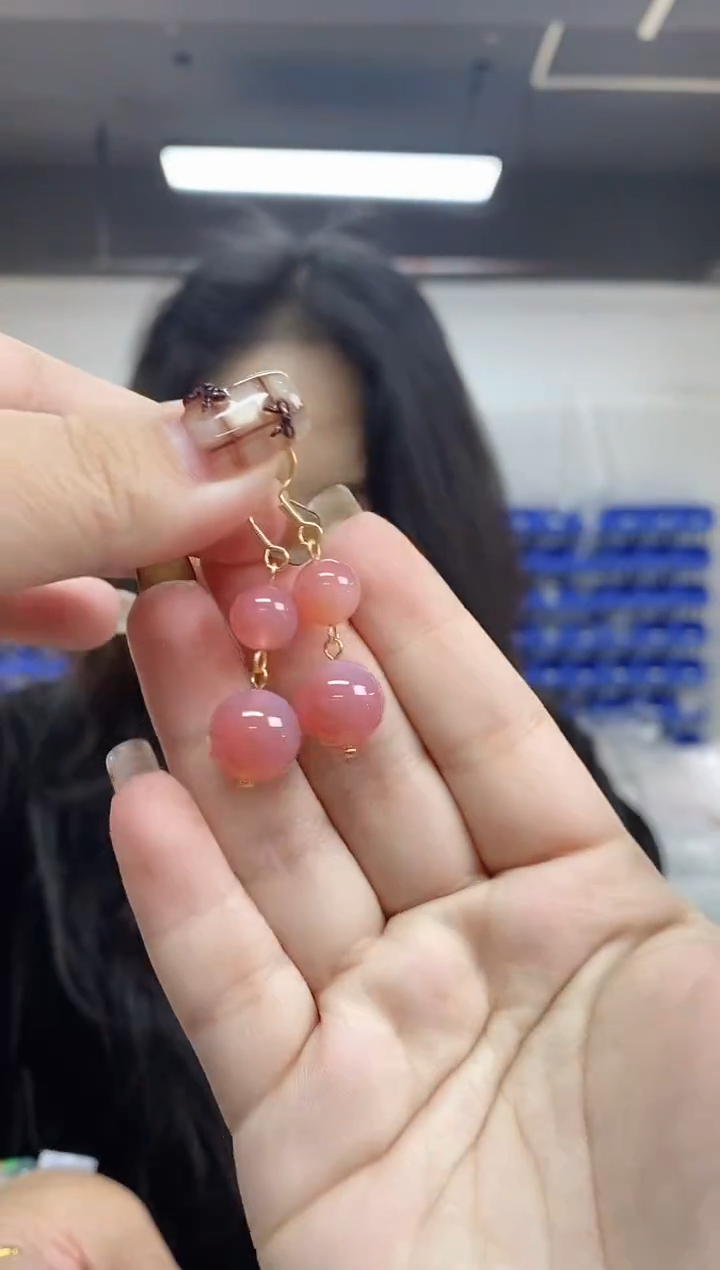 【闪购商品】玛瑙/玉髓耳饰未镶嵌多样性发其一颜色微差