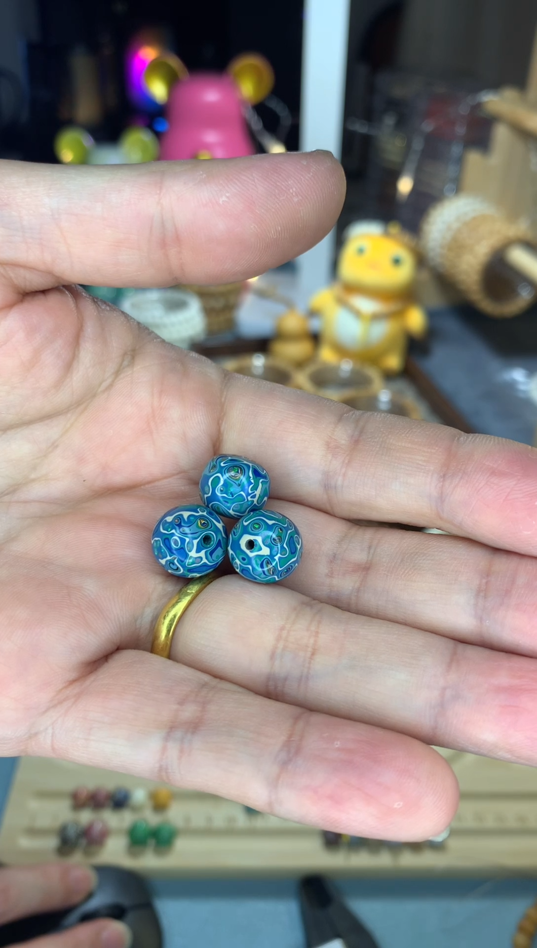 【闪购商品】菩提根/象牙果把件珠子3颗大漆珠