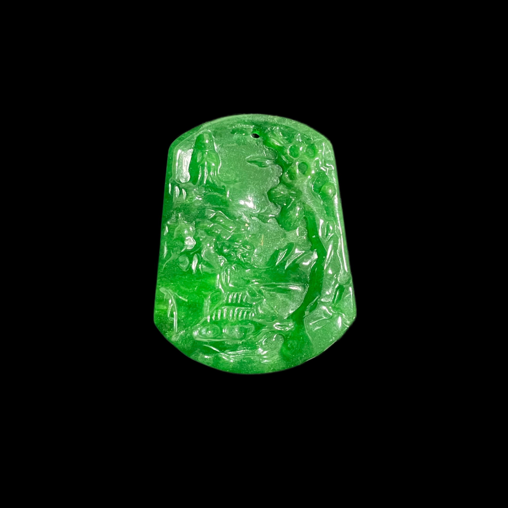 《清代》翡翠  楚韵汉风收藏馆  山水牌