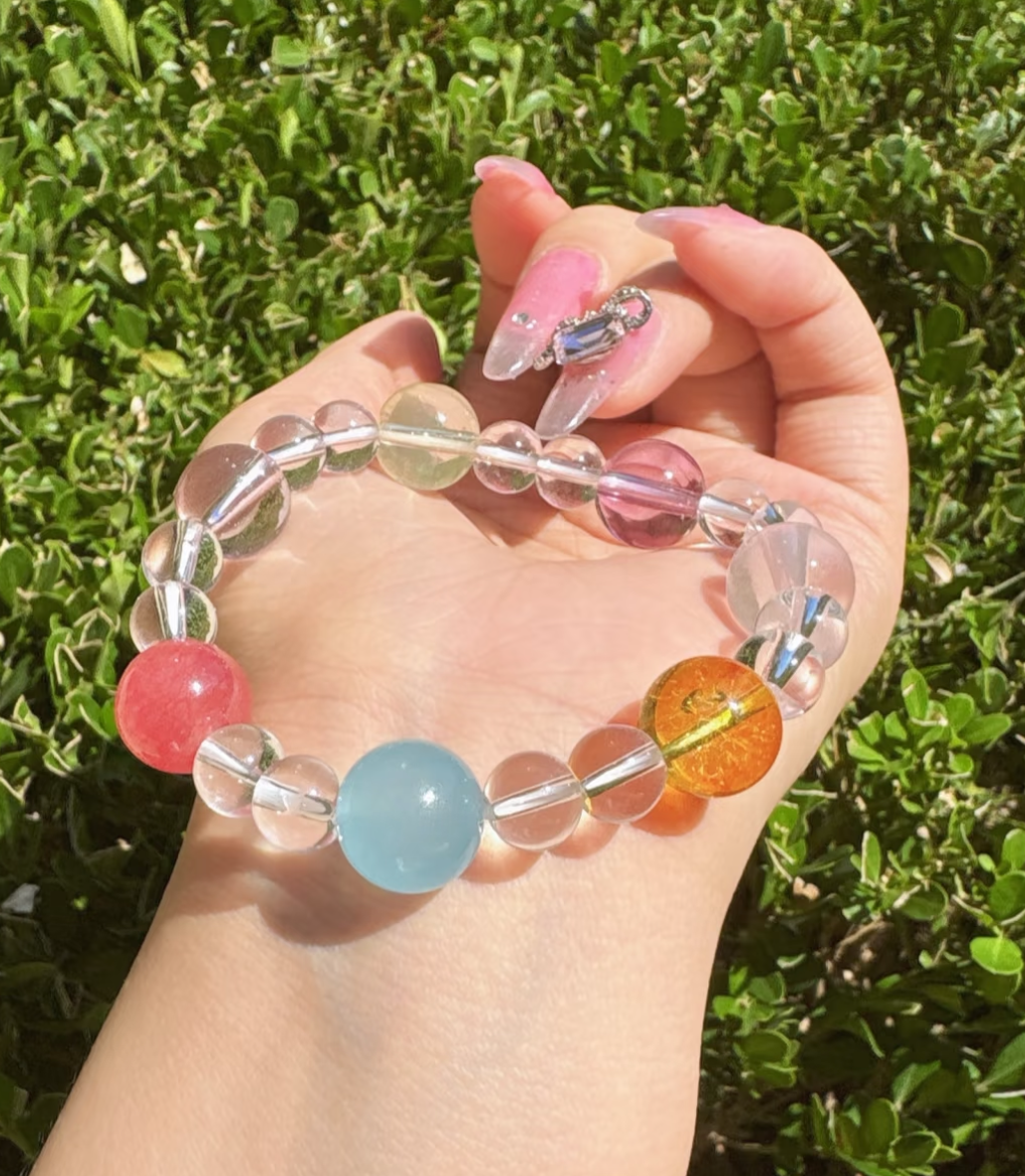 彩虹多宝水晶手串8mm/12mm