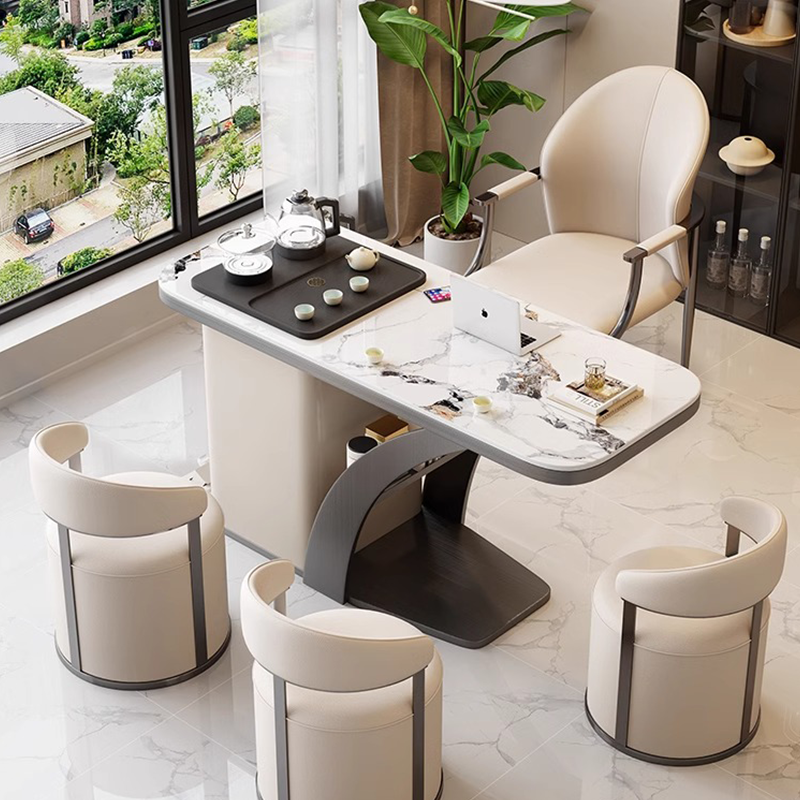 阳台茶桌椅组合小型高端岩板烧水壶一体现代轻奢家用茶台茶桌椅子